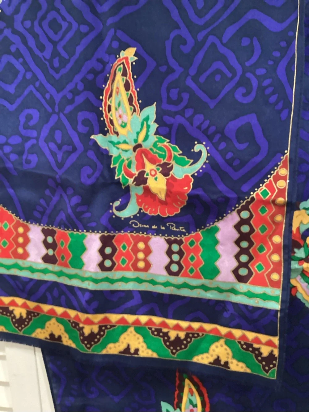 VTG Oscar de la Renta Silk Scarf in MIXED Vibrant colors
